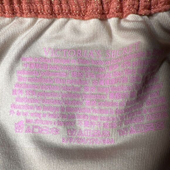 Victoria's Secret Swim Suit 2 Piece Skimpy String Bikini Small Pumpkin Metallic - Picture 2 of 10